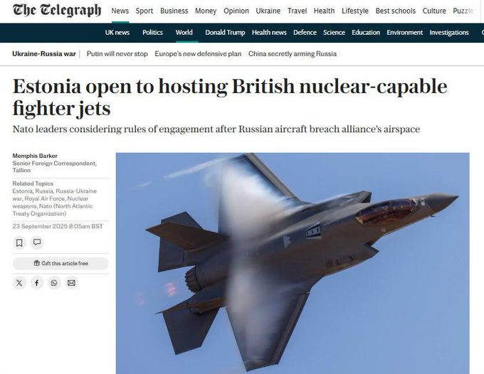 Illustrative photo for: Estonia nuclear capable aircraft: Hosting British F-35A