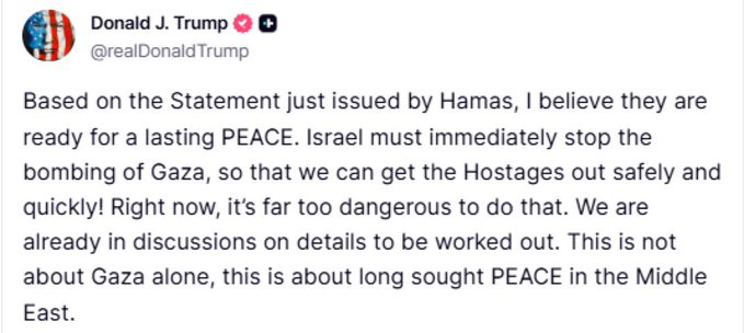 Illustrative photo for: Trump Responds to Hamas Following Hostage Release Talks