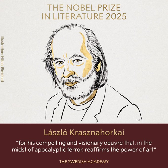 Illustrative photo for: Nobel Literature Prize Krasznahorkai Awarded for Visionary