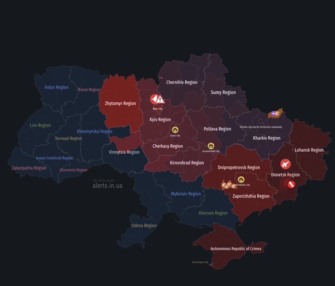 Illustrative photo for: Ukraine missile alert: Air raid warning issued across most