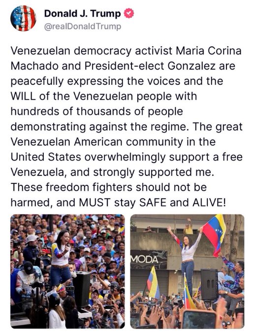 Illustrative photo for: Trump Nobel Peace Prize: Praised Maria Corina Machado for