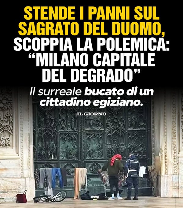 Illustrative photo for: Public Outcry Over Illegal Migrants Near Milan Cathedral —