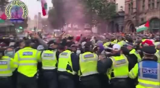 Illustrative photo for: Anti Israel protests London: Clashes with police erupt