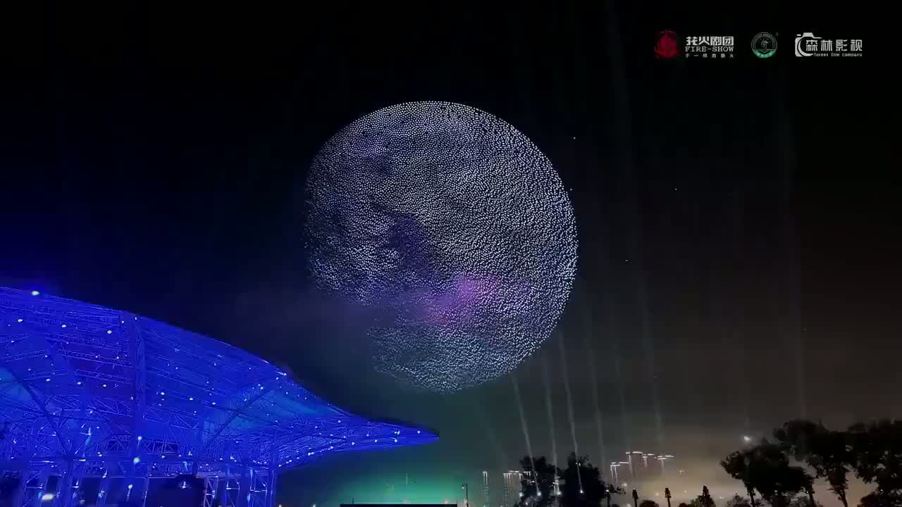 Illustrative photo for: China drone swarm record: New world record with 15,947