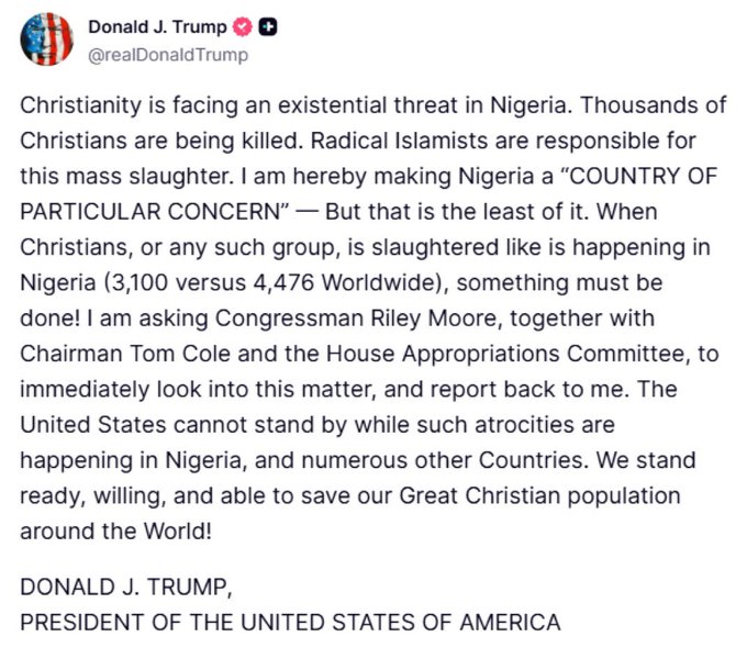 Illustrative photo for: Trump Nigeria Christian persecution: Calls for Global Action