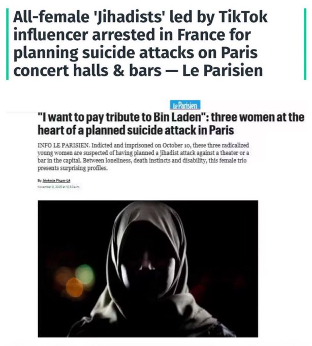 Illustrative photo for: Three Young Women Arrested in France for Islamist Women