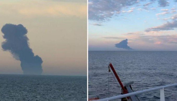 Illustrative photo for: Russian tanker vessel fire in Black Sea en route to
