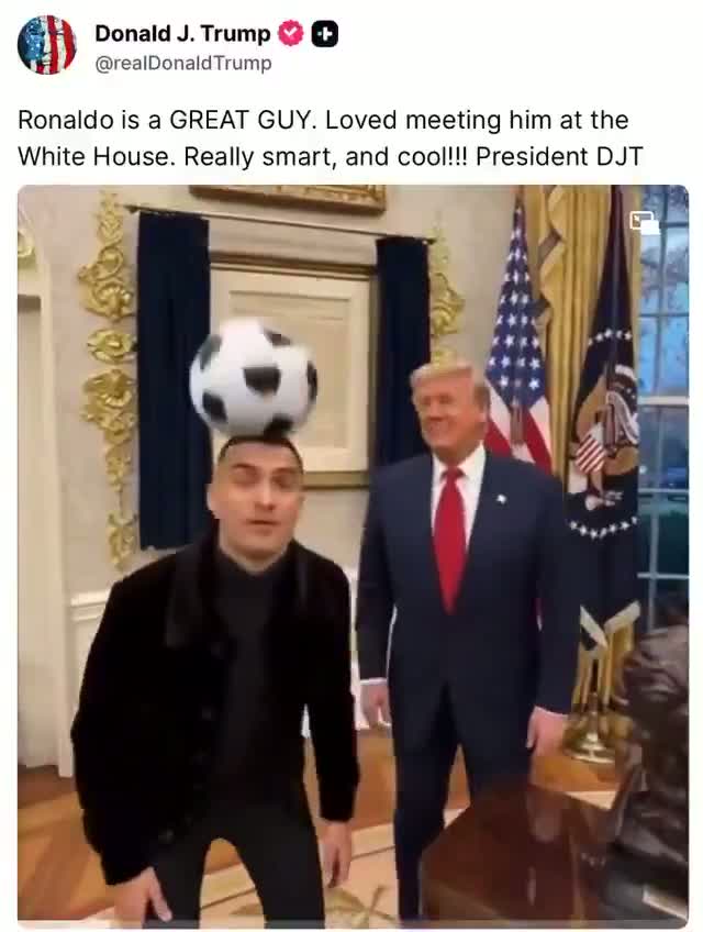 Illustrative photo for: Trump Cristiano Ronaldo video: Meeting in Oval Office