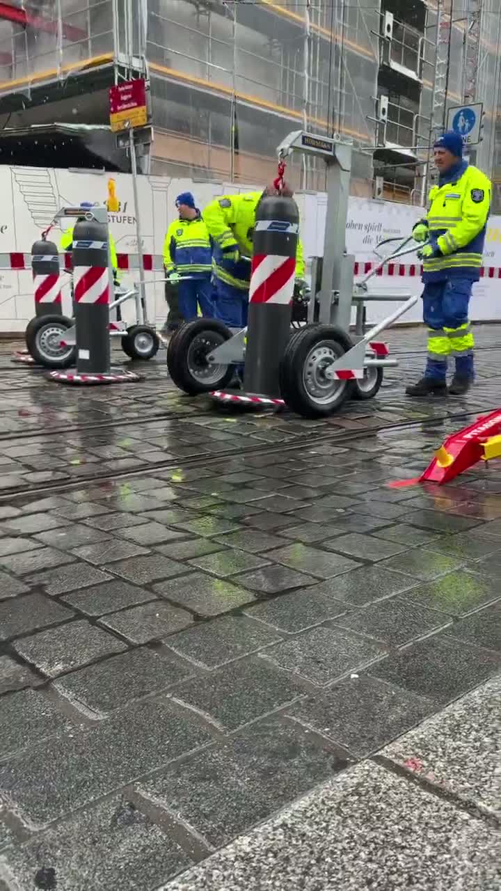Illustrative photo for: Augsburg security measures include heavy metal bollards and