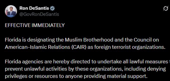 Illustrative photo for: Florida terrorist organization designation: Muslim