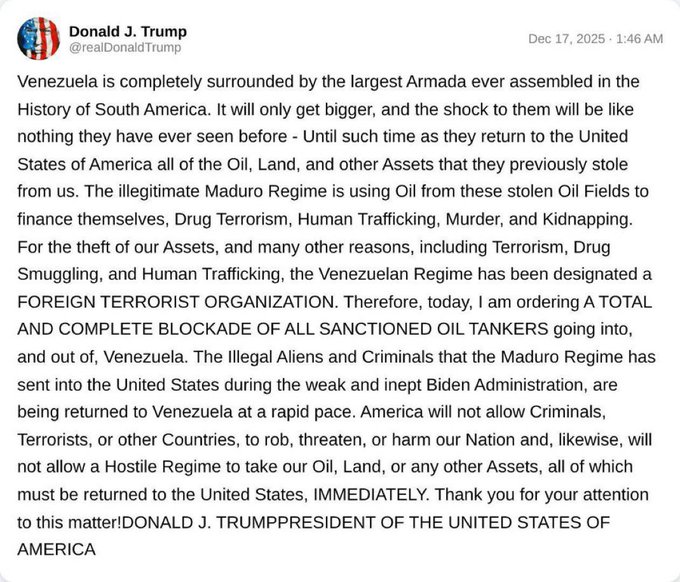 Illustrative photo for: Trump Venezuelan Coast Blockade: Massive Armada & Oil