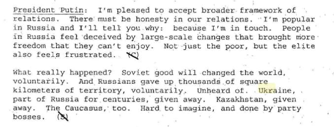 Illustrative photo for: US Releases Putin Bush Ukraine Transcripts: Insights into