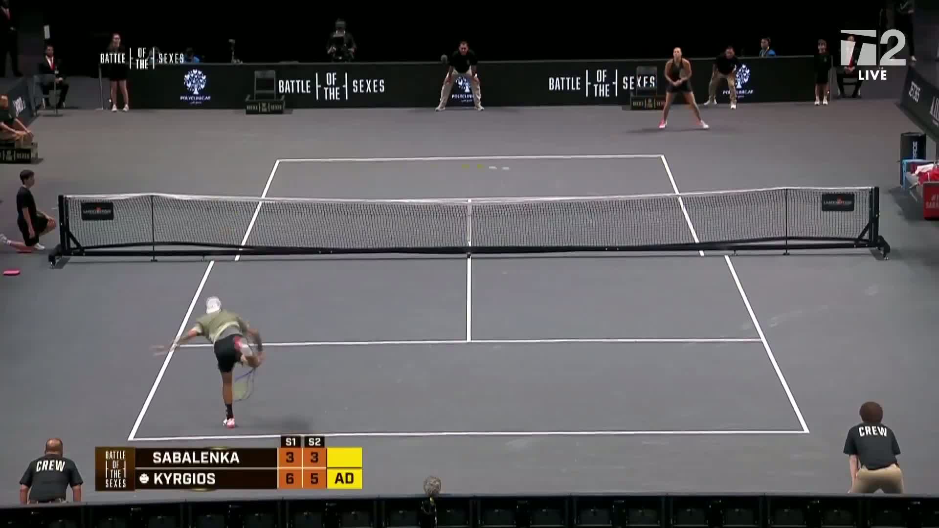 Illustrative photo for: Kyrgios Sabalenka sexes match: Nick Kyrgios defeats Aryna