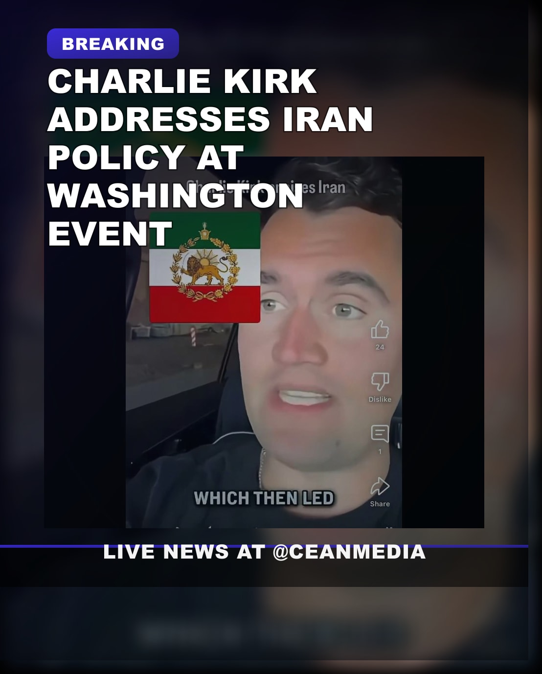 Illustrative photo for: Charlie Kirk Discusses Recent Developments in Iran —
