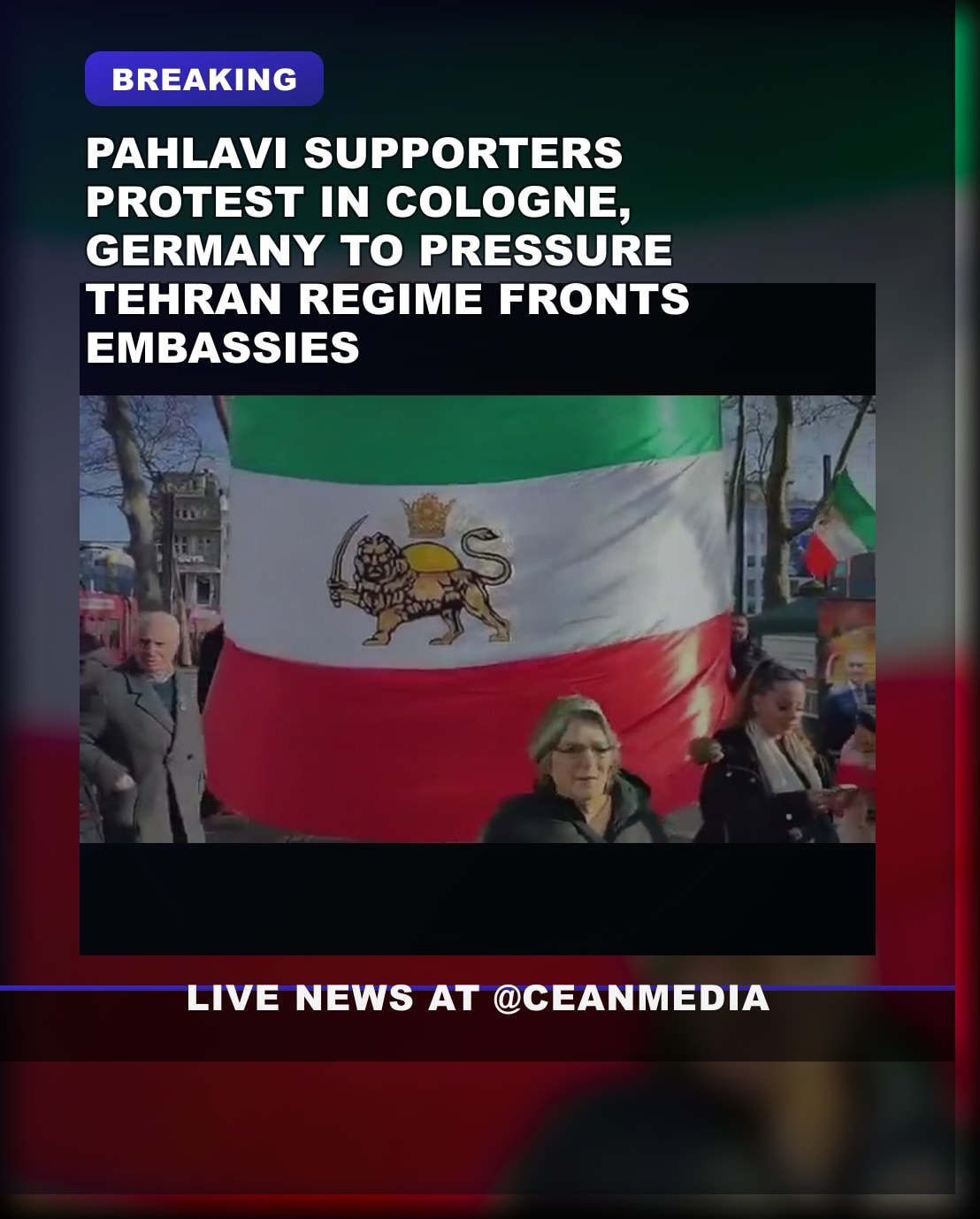 Illustrative photo for: Pahlavi supporters protest Iran: Thousands rally in Cologne