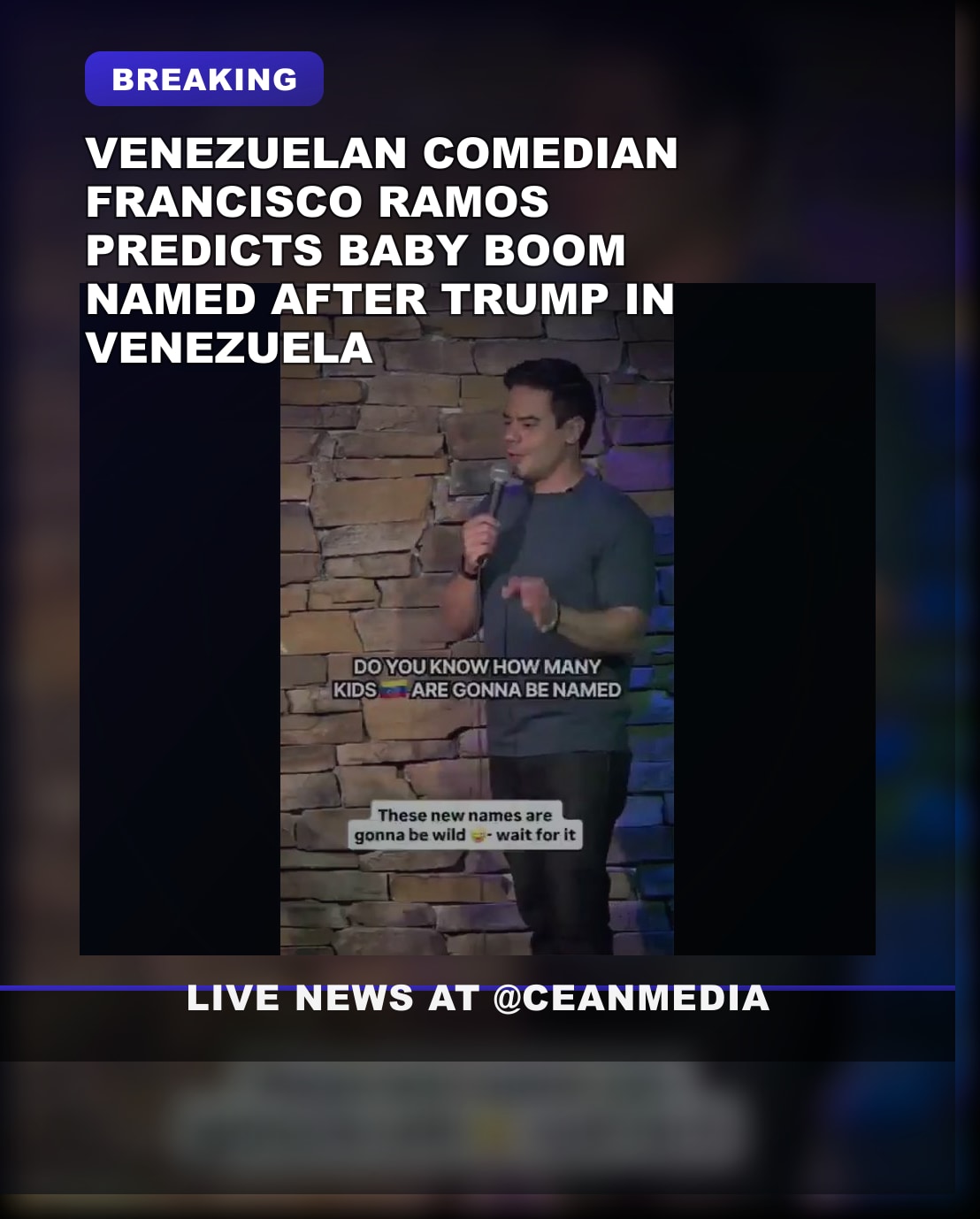 Illustrative photo for: Venezuela Baby Name Trend: Comedian Francisco Ramos