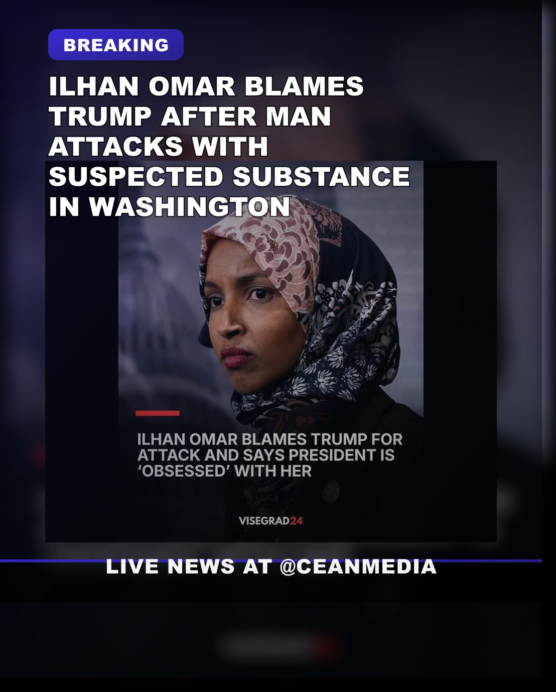 Illustrative photo for: Ilhan Omar attack blame: Rep. Ilhan Omar links assault to