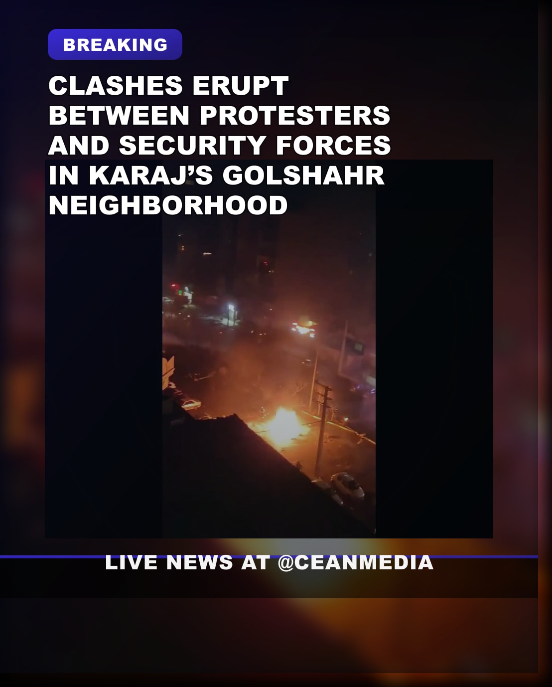 Illustrative photo for: Iran protests clash erupt in Karaj's Golshahr neighborhood