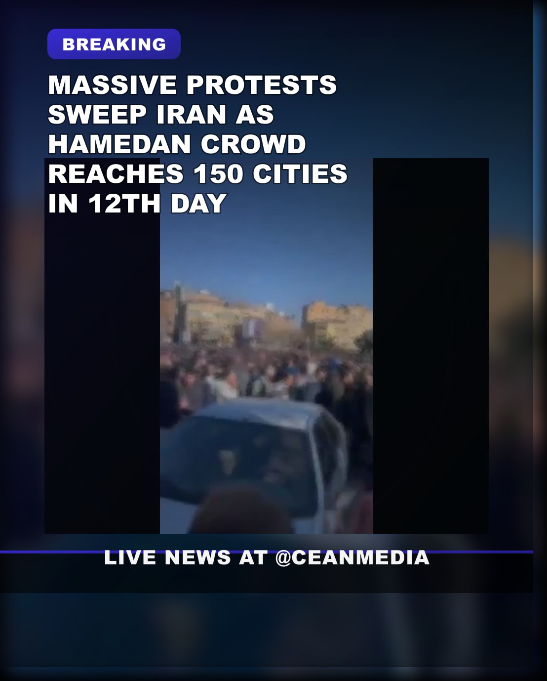 Illustrative photo for: Iran protests 12th day: Demonstrations in 150+ cities