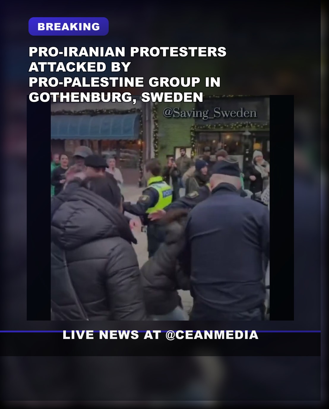 Illustrative photo for: Clash in Gothenburg as Iranian Anti-Regime Protesters Are