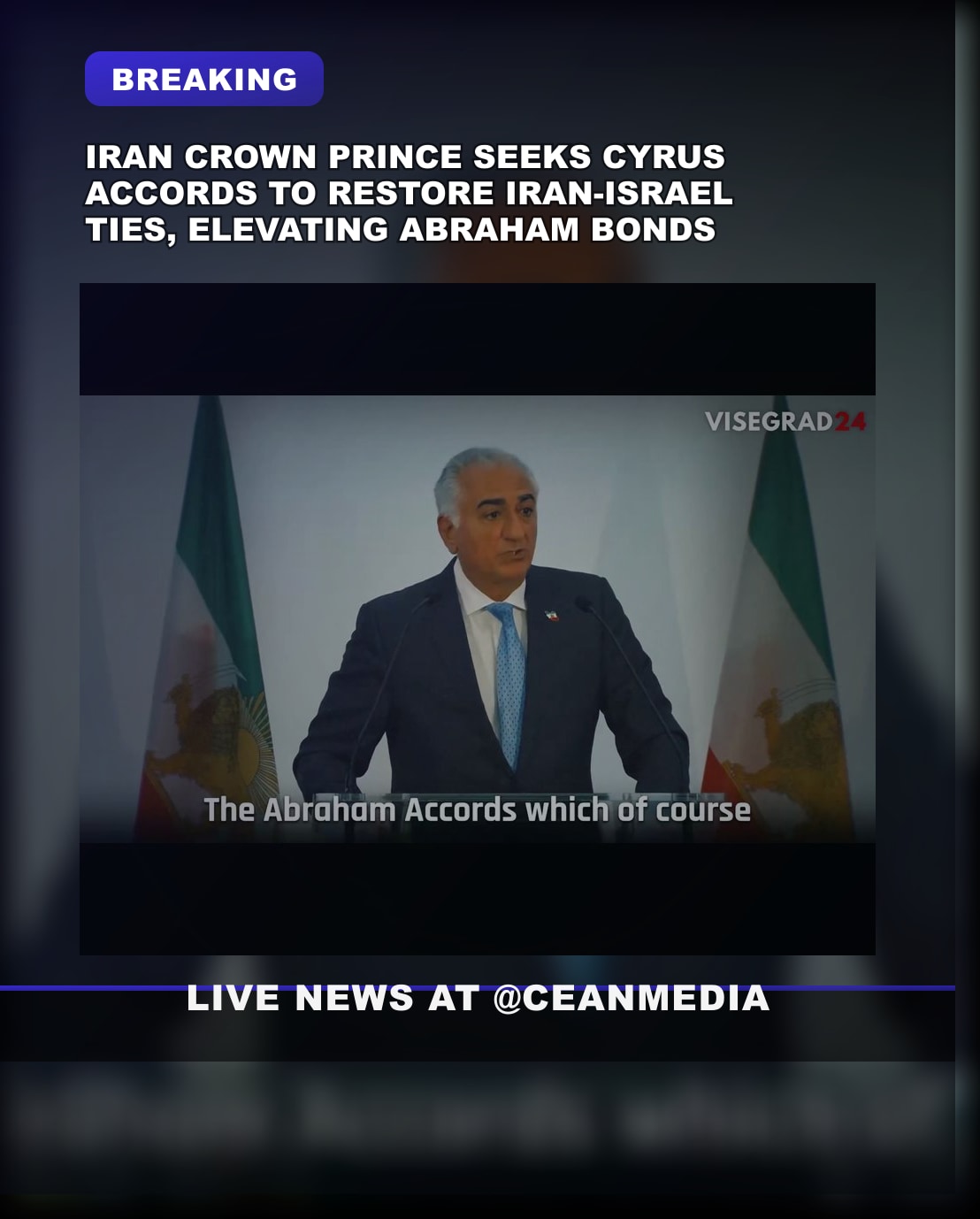Illustrative photo for: Iran Israel historic ties: Reza Pahlavi Proposes Cyrus