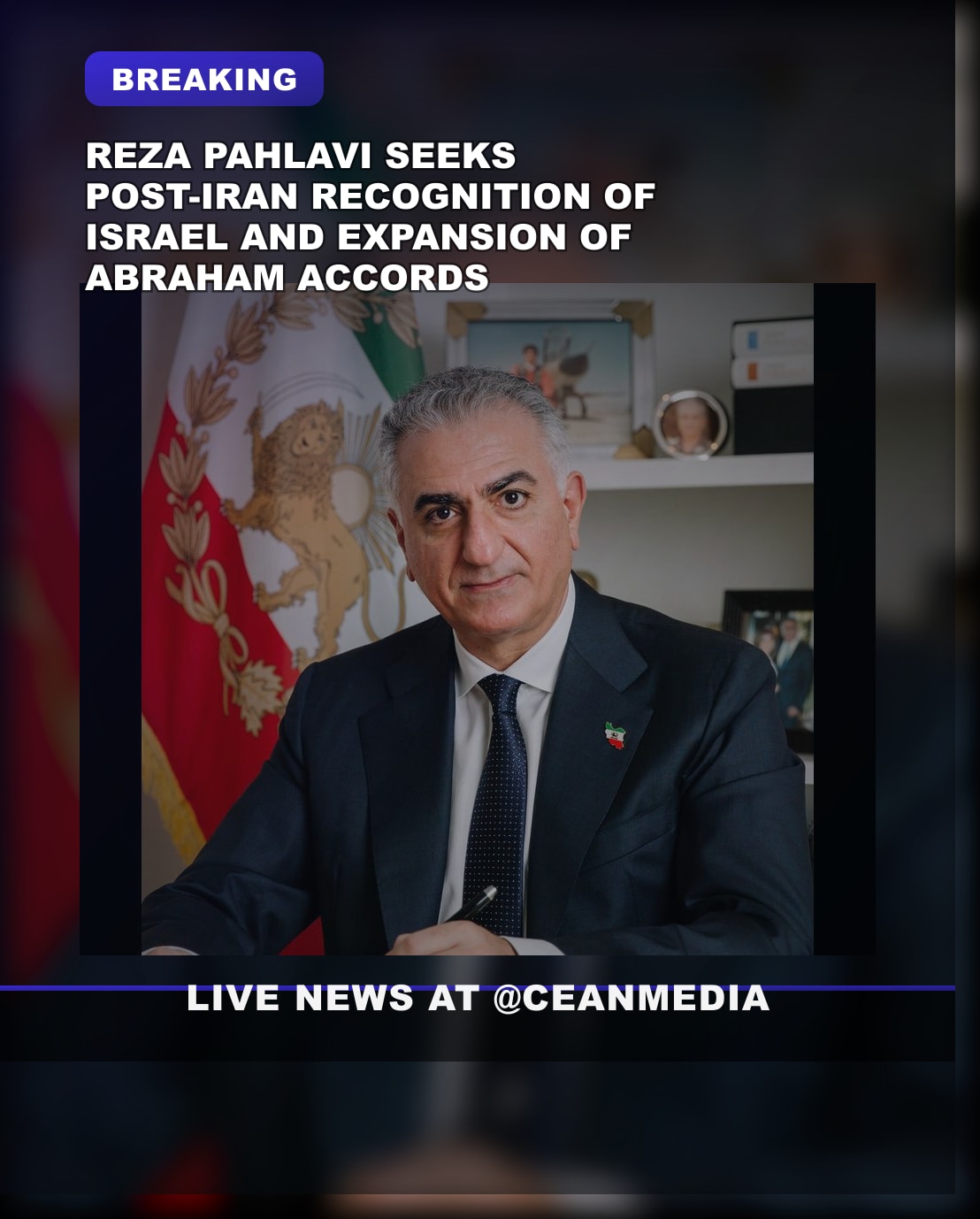 Illustrative photo for: Reza Pahlavi Iran Israel: Predicts Regime Change Will