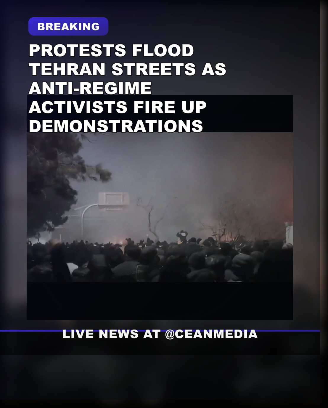 Illustrative photo for: Tehran protests and fires escalate amid Iran’s largest