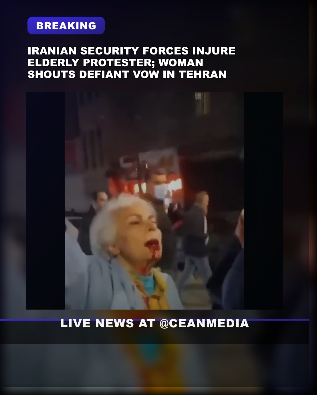 Illustrative photo for: Iranian Woman Protest Violence: Elderly Woman Shouts