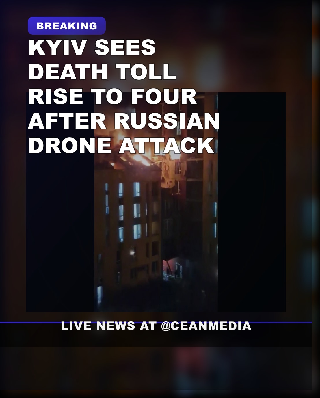 Illustrative photo for: Kyiv drone attack casualties rise: Four dead, 25 injured