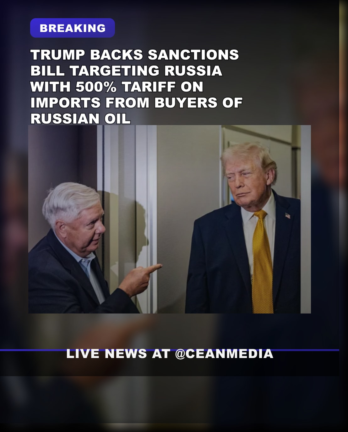 Illustrative photo for: Trump Supports 'Sanctions Bill from Hell' Imposing 500%