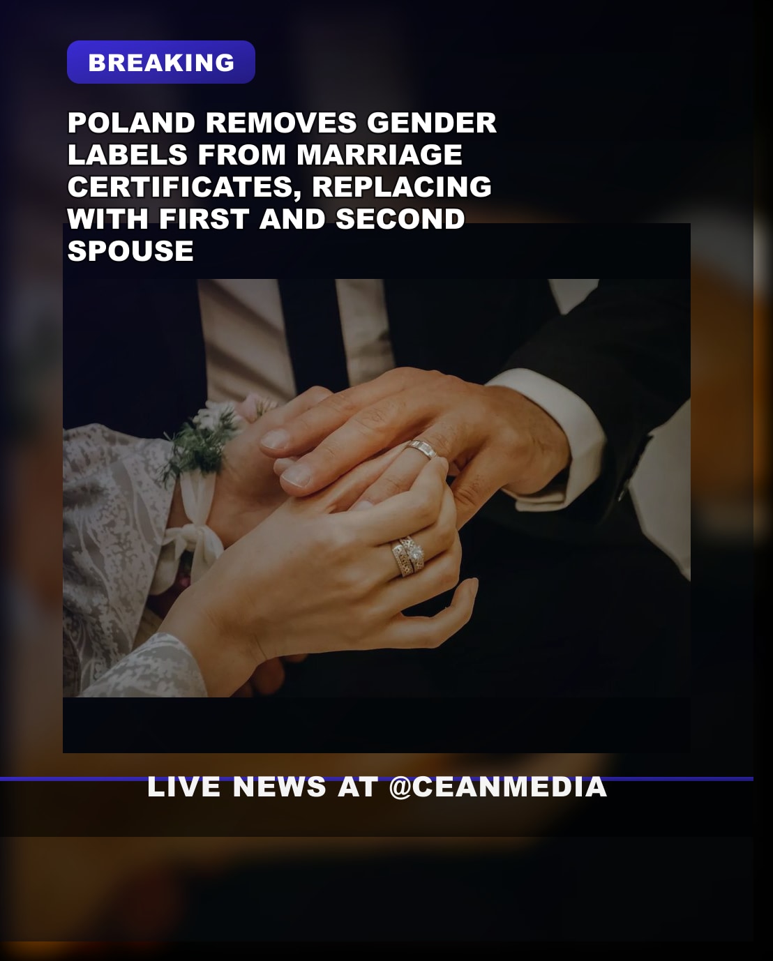 Illustrative photo for: Poland Eliminates "Woman" and "Man" on Marriage