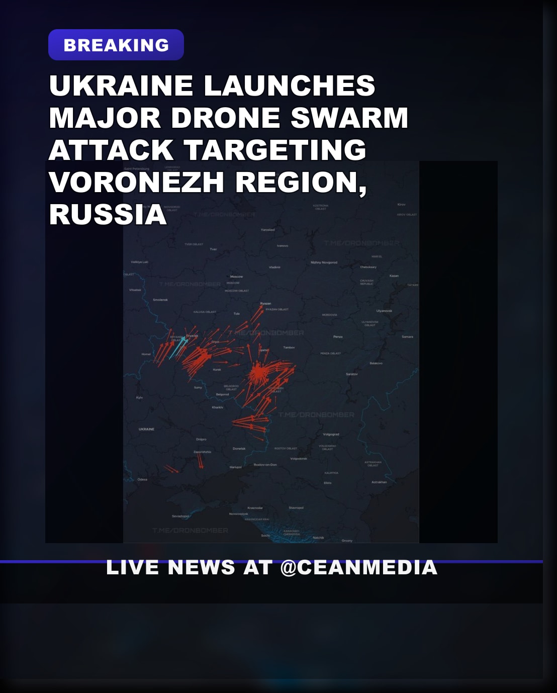 Illustrative photo for: Ukraine drone swarm attack targets Voronezh Region in Russia