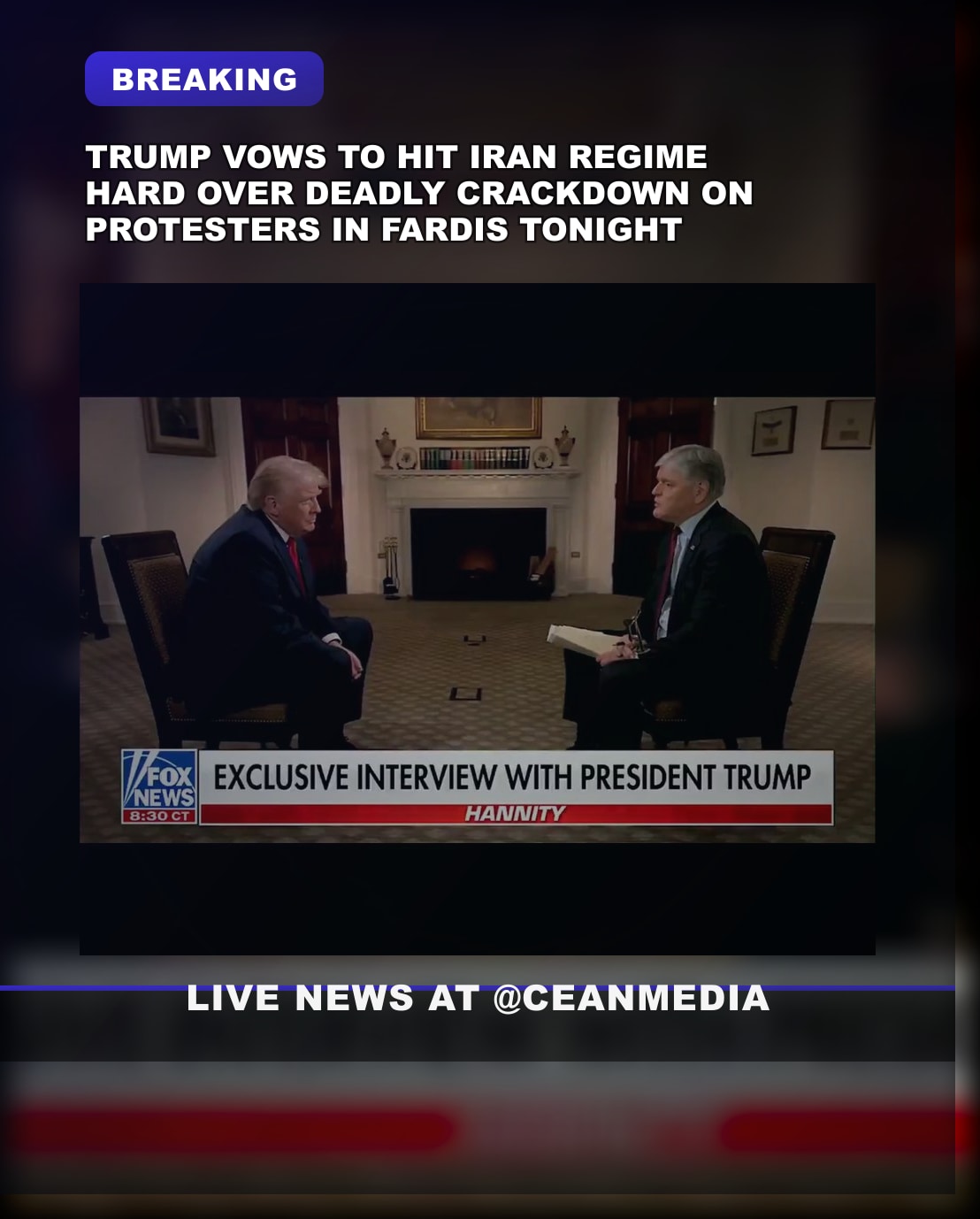 Illustrative photo for: Trump Iran protest response: President Warns of Heavy U.S.