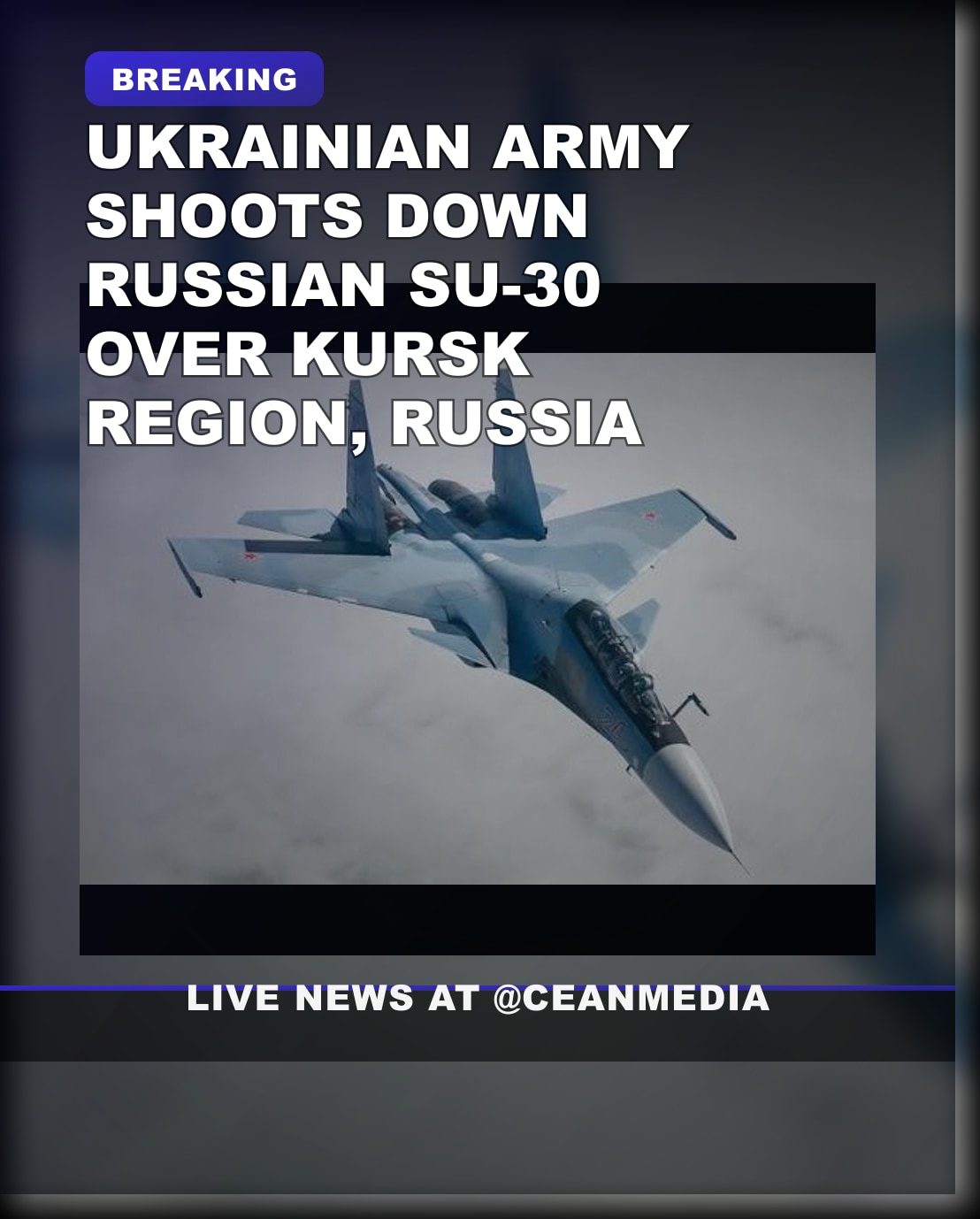 Illustrative photo for: Ukrainian Army Shoots Down Russian Su-30 Fighter Jet Over