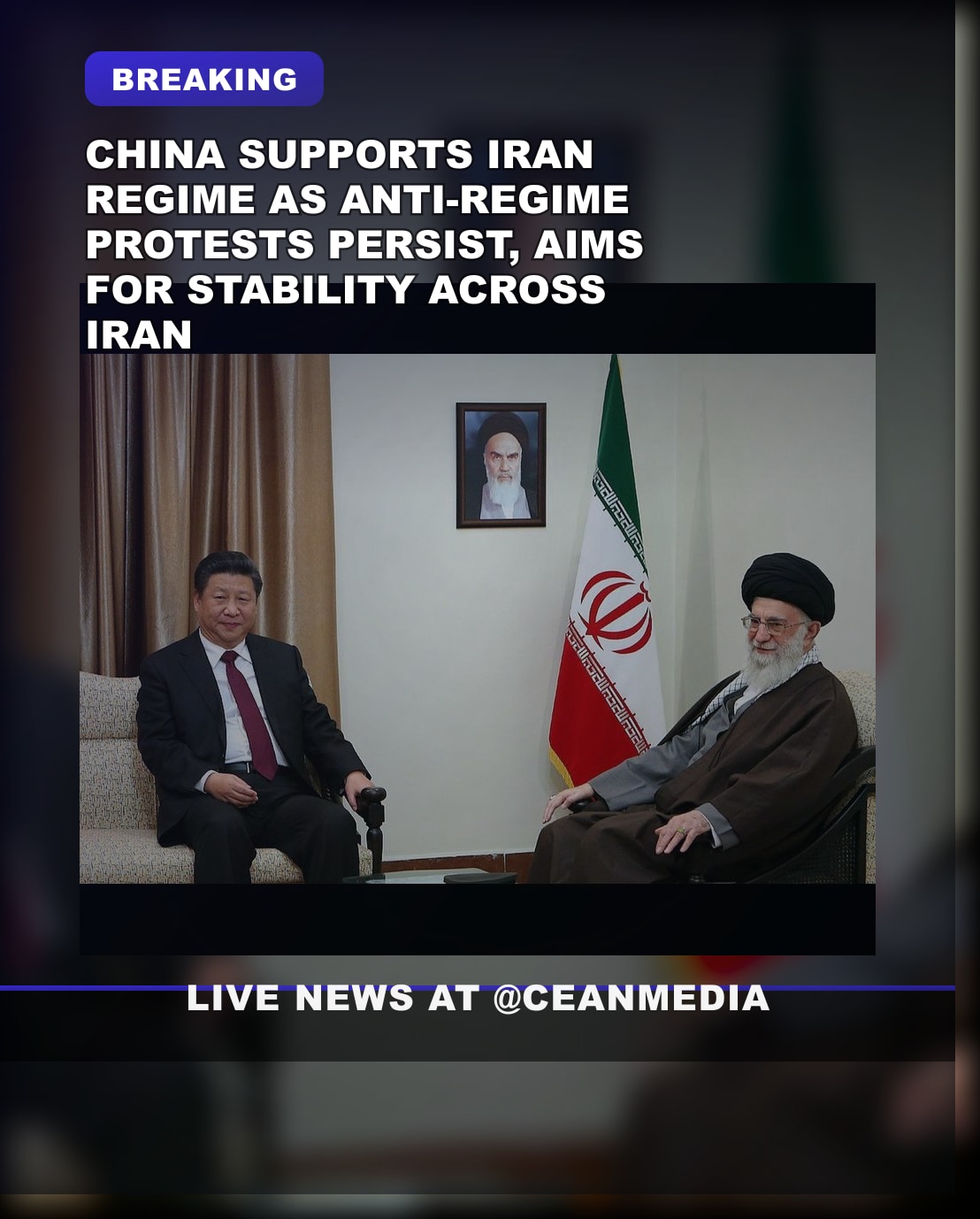 Illustrative photo for: China supports Iran regime amid ongoing anti-regime protests