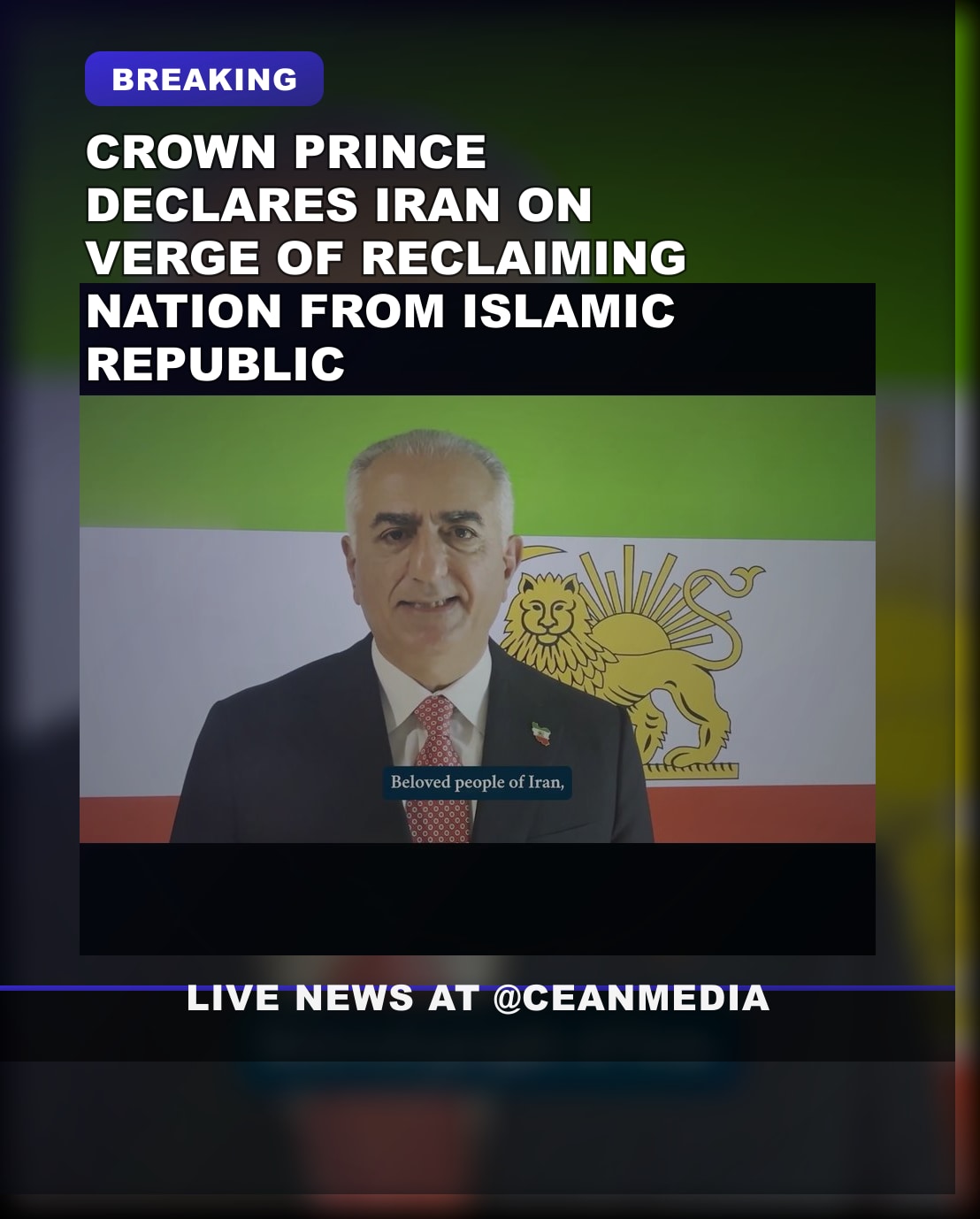 Illustrative photo for: Reclaim Iran from regime: Crown Prince Pahlavi Claims Iran