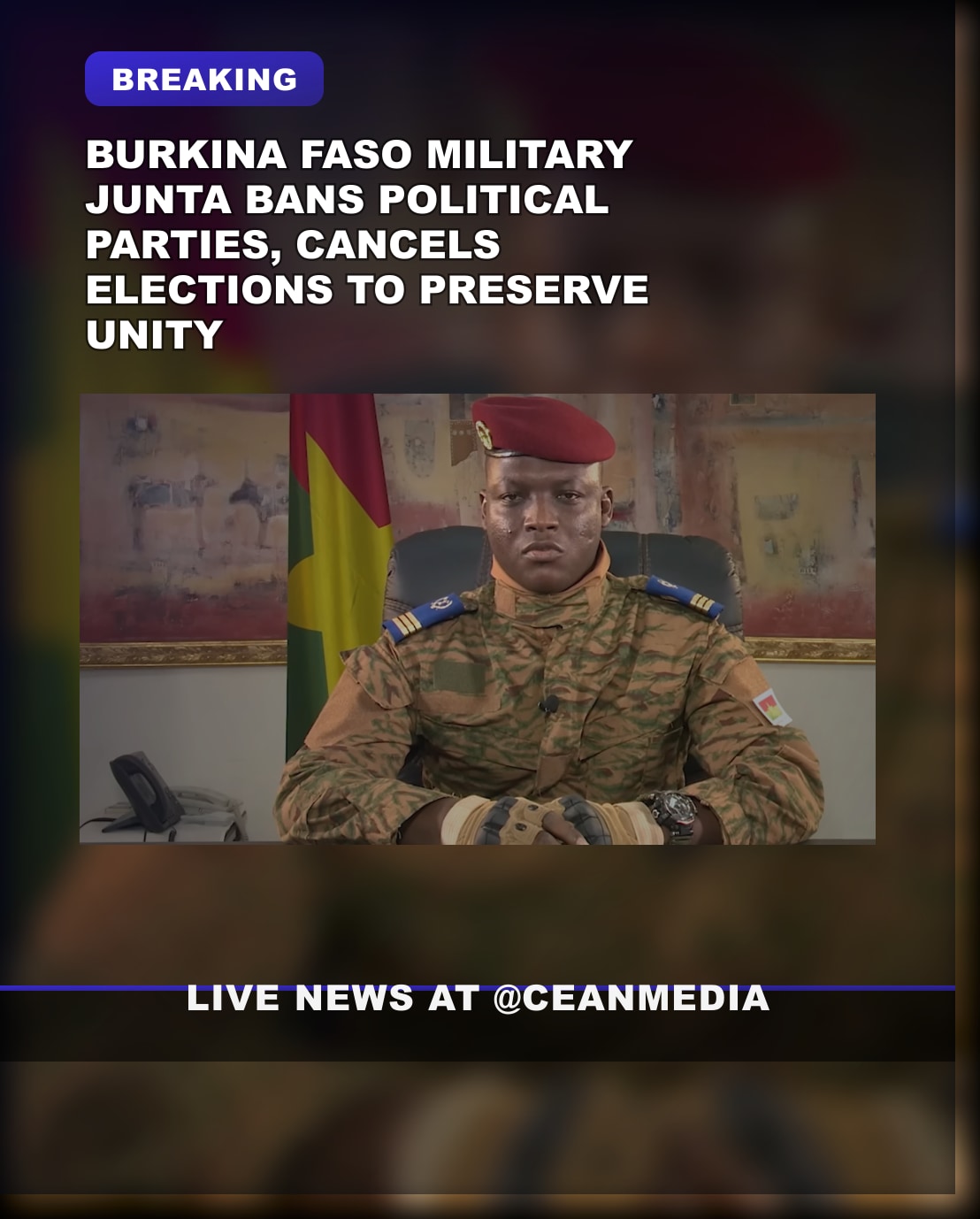 Illustrative photo for: Burkina Faso Military Ban Political Parties Amid Instability