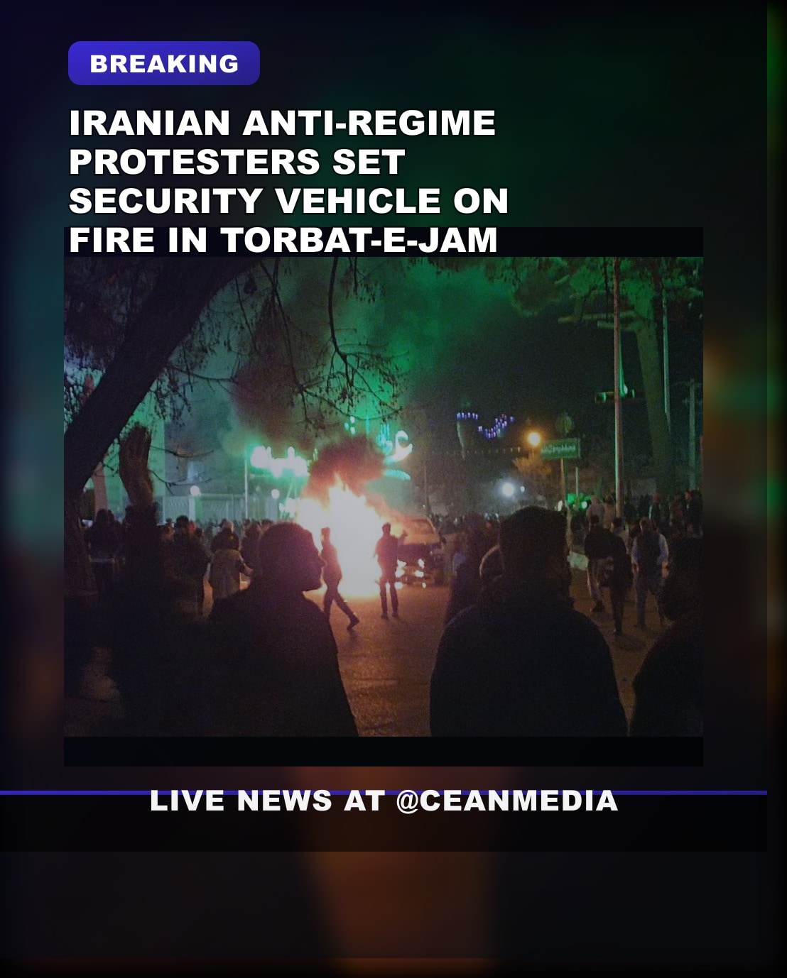 Illustrative photo for: Iran anti regime protests: Protesters Set Islamic Security