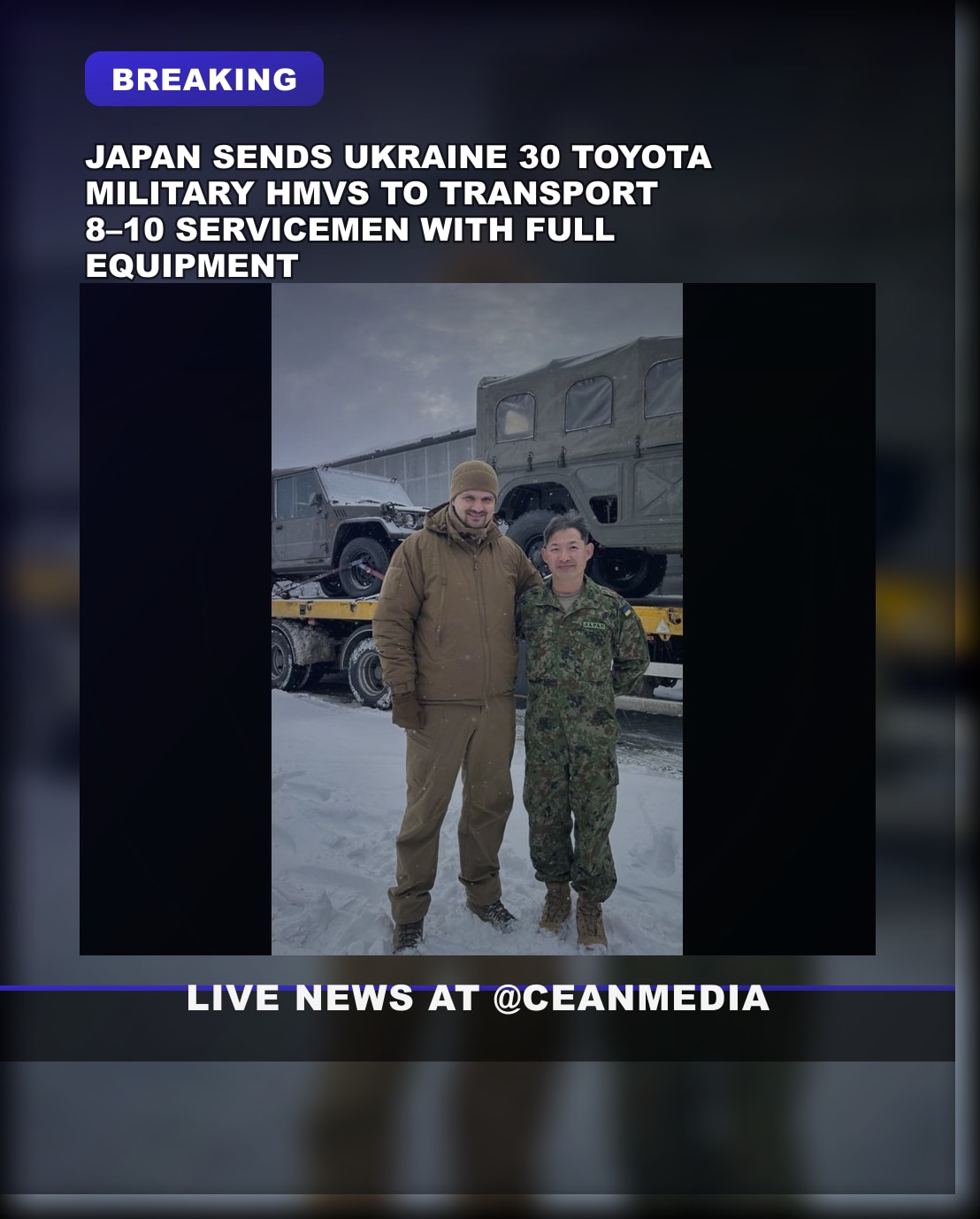 Illustrative photo for: Japan Ukraine military vehicles: Tokyo Ships 30 Toyota High