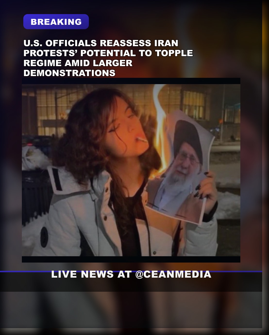 Illustrative photo for: U.S. Reassesses Iran protests regime change as