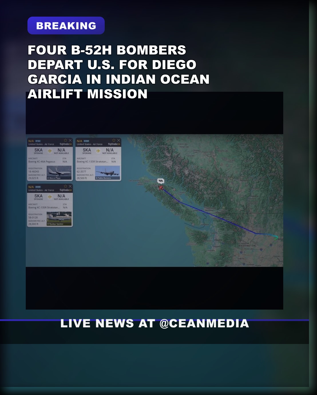 Illustrative photo for: B52 Strategic Bomber Deployment: 4 B-52H Depart U.S. for