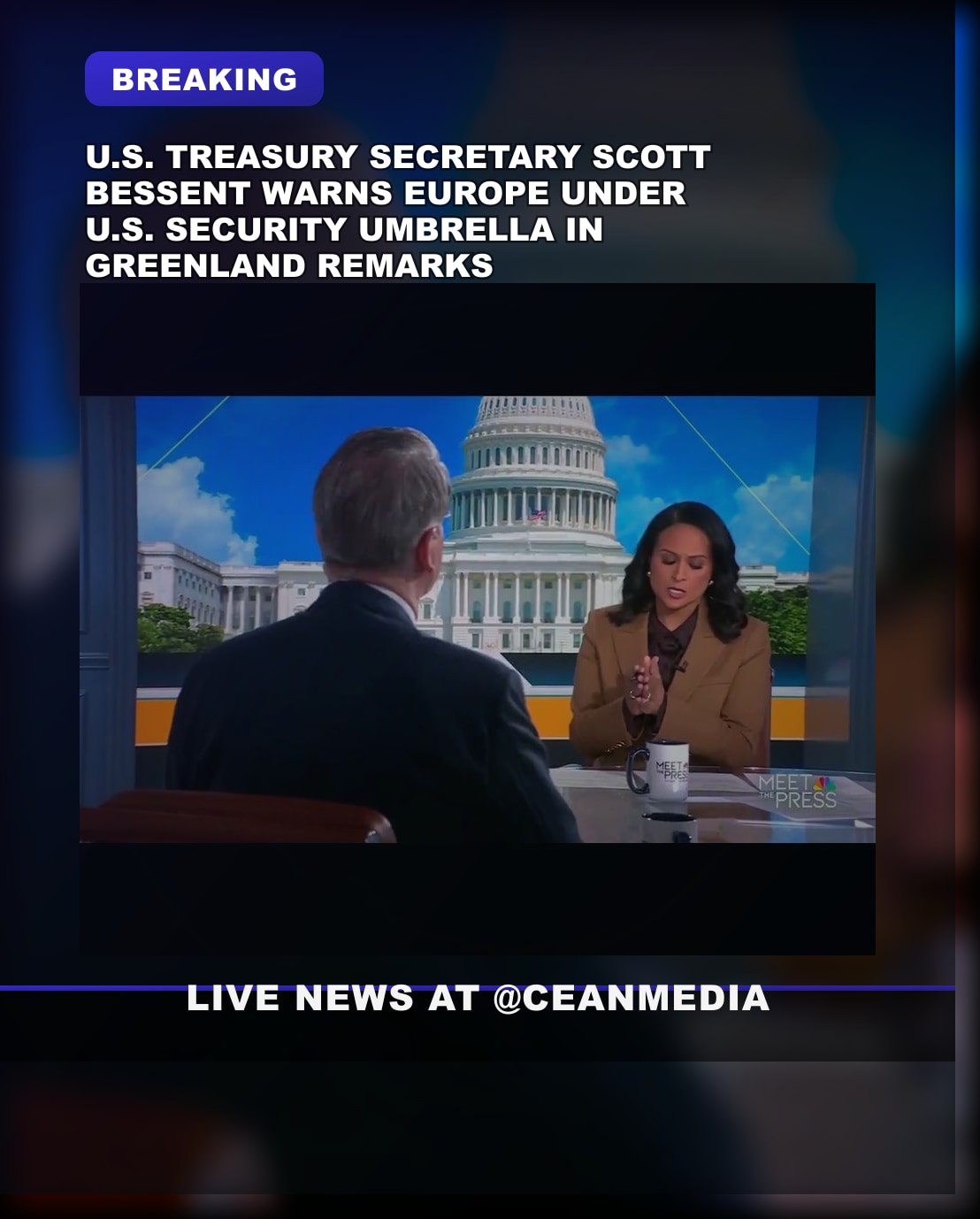 Illustrative photo for: U.S. Treasury Greenland: Sec Bessent Warns of Ukraine