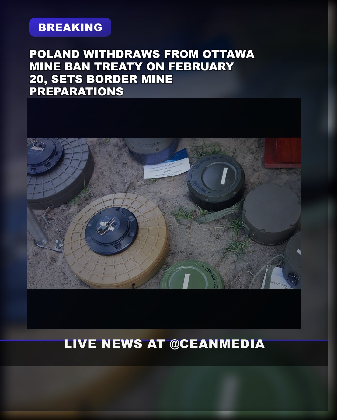 Illustrative photo for: Poland landmine policy change: Withdraws from Ottawa