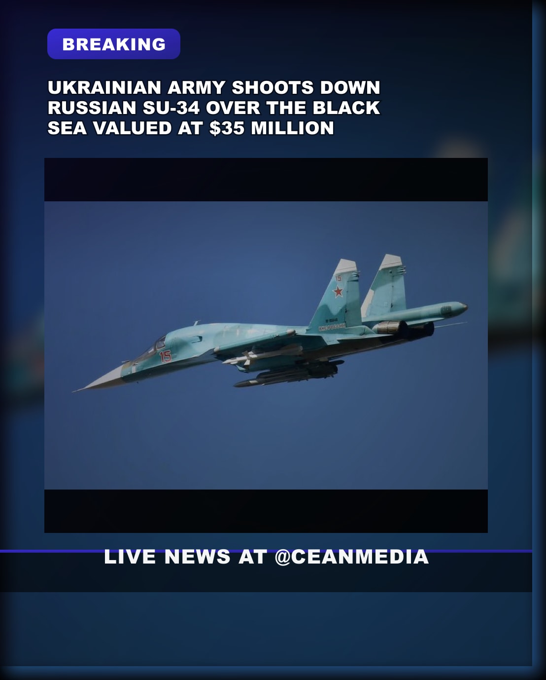 Illustrative photo for: Ukrainian Army Shoots Down Jet Over Black Sea in $35M