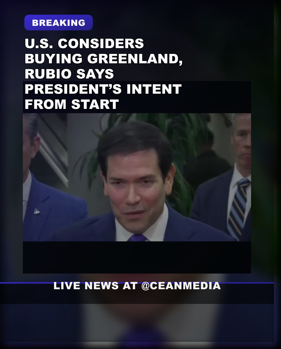 Illustrative photo for: Breaking: Senator Rubio Confirms U.S. Greenland Purchase