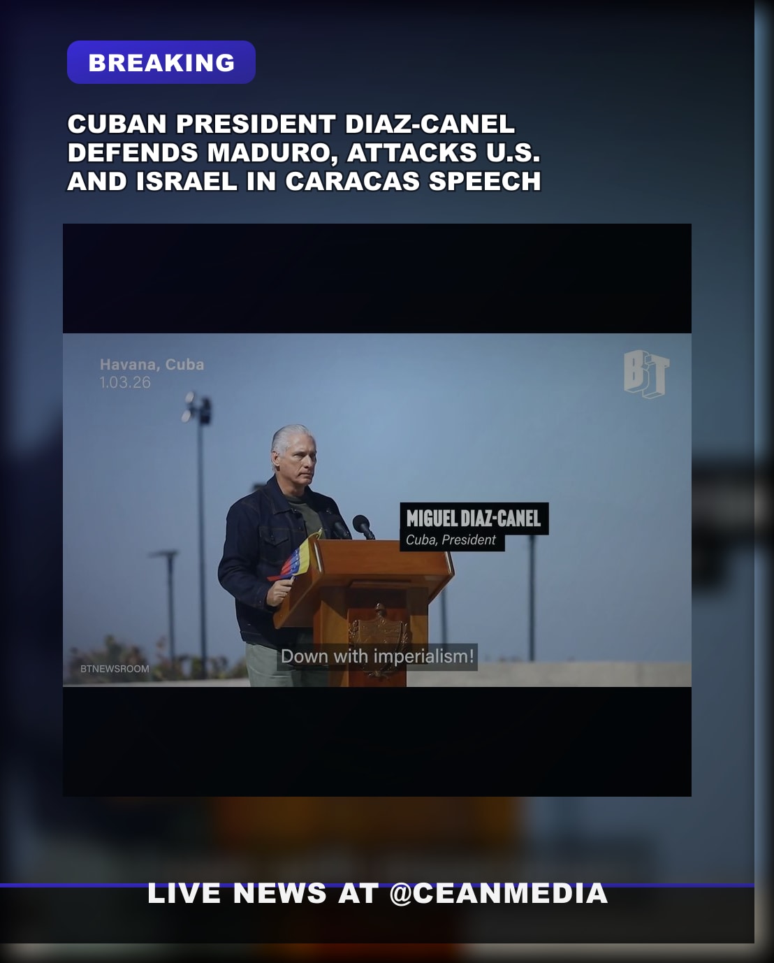 Illustrative photo for: Cuba Venezuela Political Stance: Díaz-Canel Defends