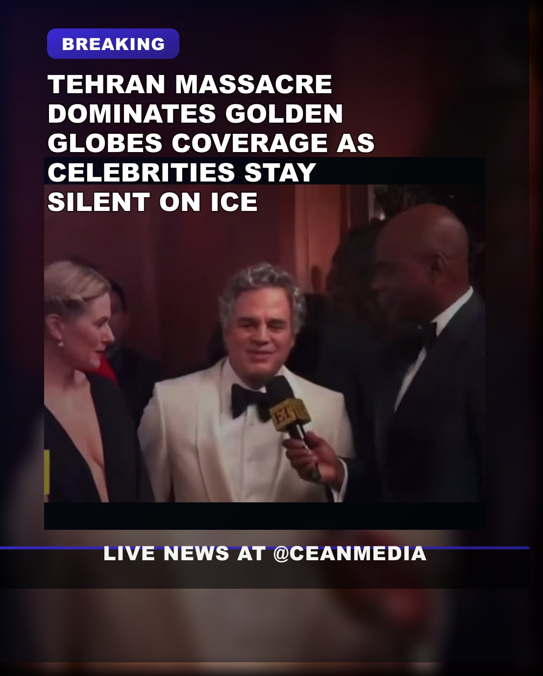 Illustrative photo for: Celebrities Ignore Tehran Massacre During Golden Globes,