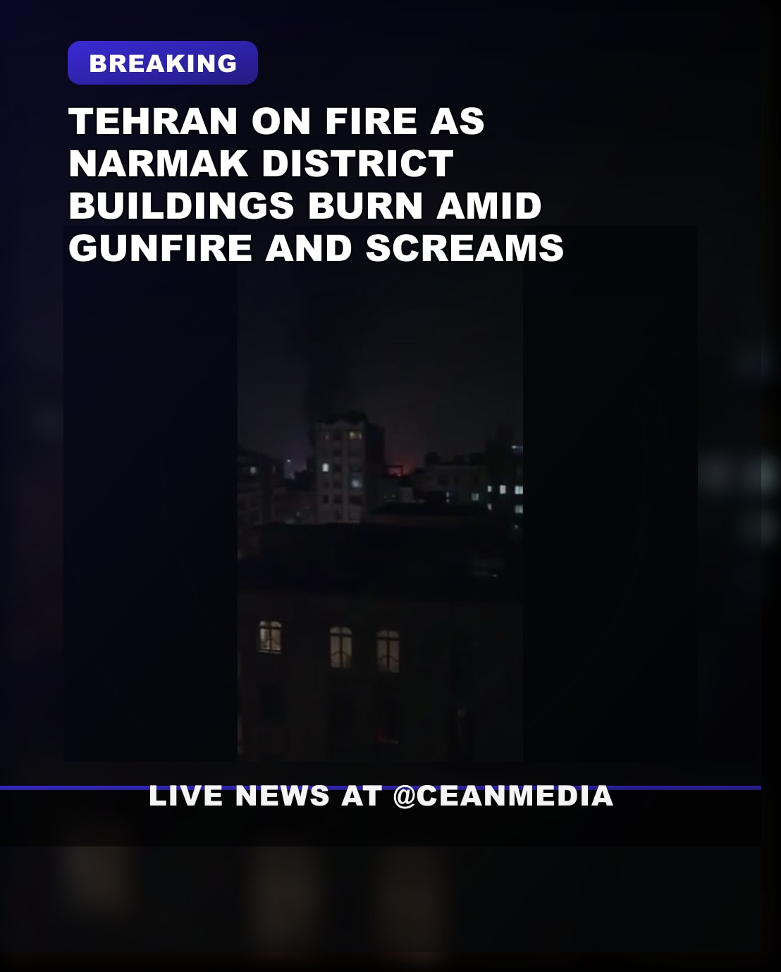 Illustrative photo for: Breaking: Tehran Residential Buildings Fire Sparks Chaos in