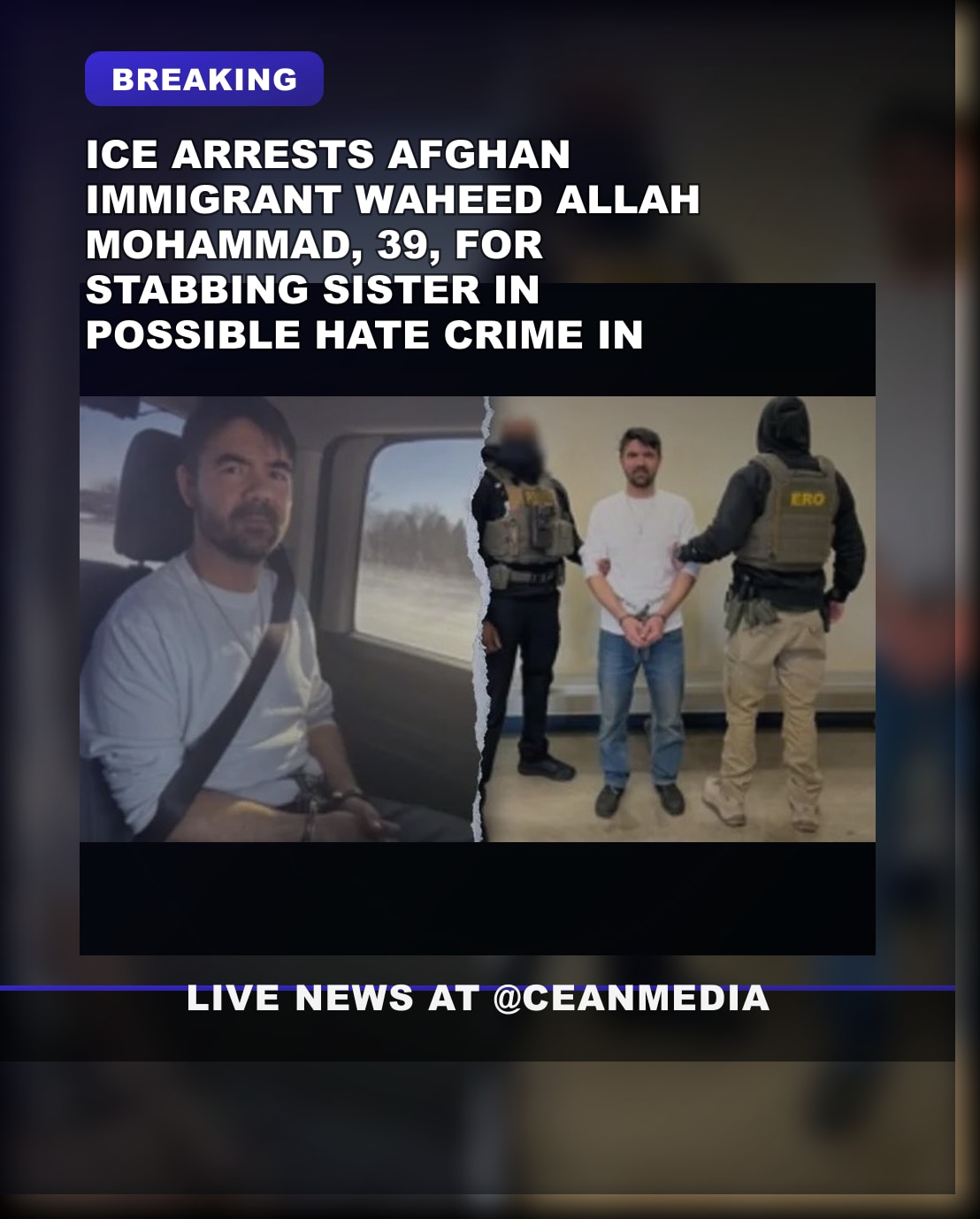 Illustrative photo for: Afghan Immigrant ICE Arrest: Waheed Allah Mohammad