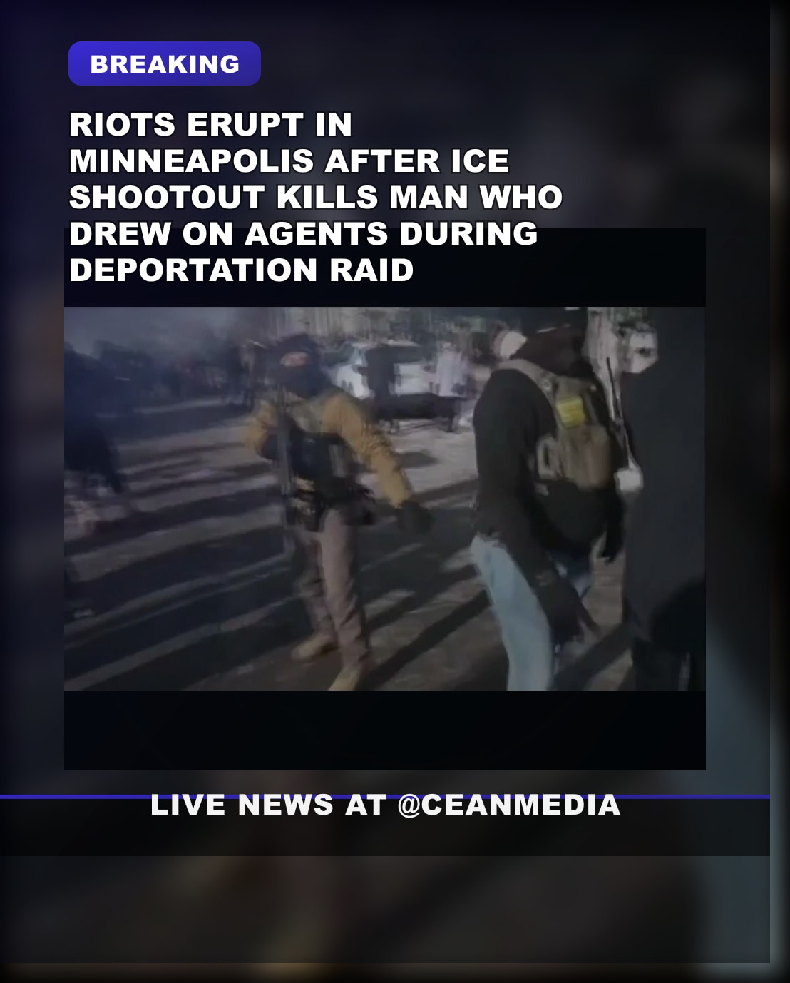 Illustrative photo for: Minneapolis riots erupt after ICE shooting during